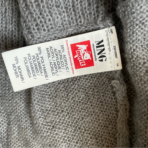 MANGO Mohair Blend Gray Wrap Sweater Size Medium - Picture 8 of 10